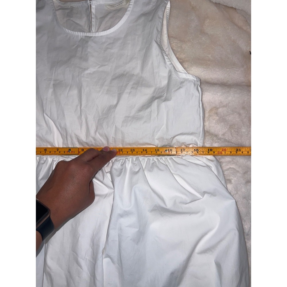 Sunday White Cotton Poplin Midi Dress – Minimalist, Classic, Timeless - Picture 12 of 13